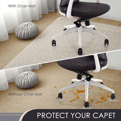 Kuyal Office Chair Mat for Carpet, 32x48 Clear Heavy Duty Computer Chair Mat - Image 2