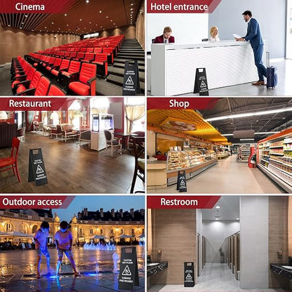 Kigley 2 Pcs Wet Floor Sign, 24 Inch Stainless Steel Caution Wet Floor Sign - Image 5