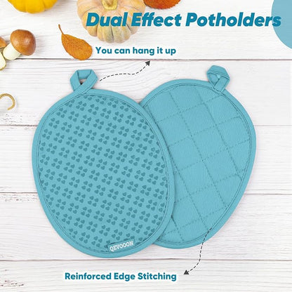 Oven Mitts and Pot Holders 4 Sets, Heat Resistant 500 ℉ Oven Mitt and Pot Holder - Image 4