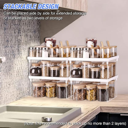 NiHome 4-Pack Stackable Plastic Kitchen Storage Shelf Foldable Rack - Image 8