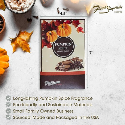 Simplicity Scents Pumpkin Spice Scented Sachets Pack of 3, Fall & Winter - Image 3