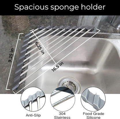 Roll Up Sponge Holder for Counter, Sink Organizer for Kitchen, Laundry Room - Image 6