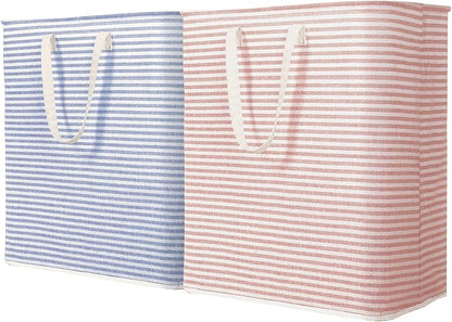 Lifewit 2 Pack Laundry Hamper Large Collapsible Laundry Basket, Freestanding Waterproof Cloth Hamper with Easy Carry Handles in Laundry Room Bedroom Bathroom Dorm for Adult, Pink&Blue, 2 x 100L