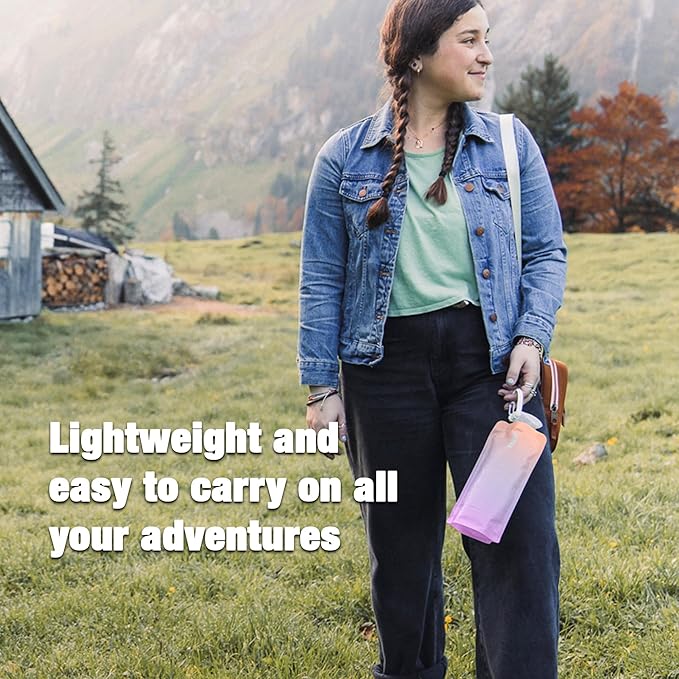 Vapur Collapsible Water Bottle With Carabiner, Compact Bottle Folds Flat For Hydration On The Go, Ideal for Traveling, Hiking or Camping, 23 Ounce, Teal, Pack of 1