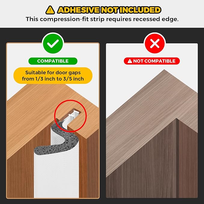 Ravinte Weather Stripping Door Seal Strip Soundproof "Q" Foam Weather Stripping - Image 2