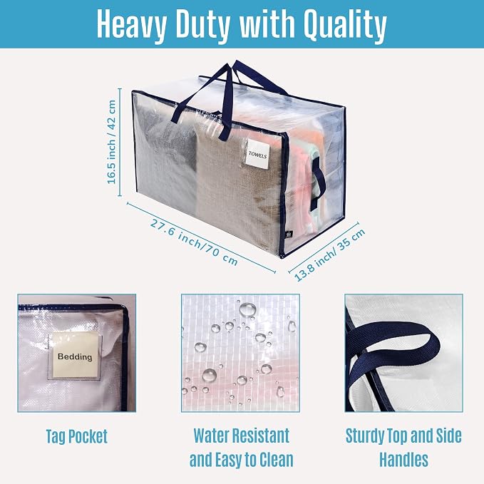 VENO 4 Pack Moving and Storage Bags, Heavy Duty, Alternative to Moving Boxes - Image 3