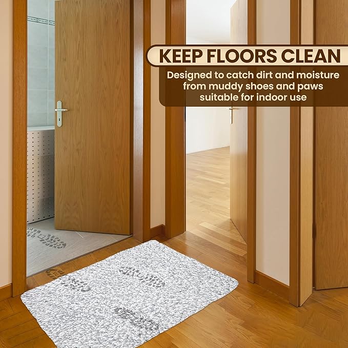 Premium Microfiber Indoor Door Mat – 36"x60" Washable Entry Mat, Non-Slip, Waterproof Backing, Super Absorbent, Low Profile Entryway Doormat for Indoor Entrance