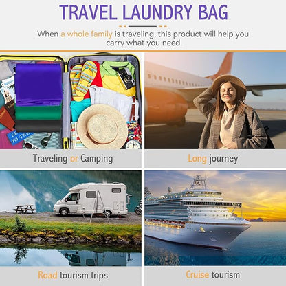 Extra Large Heavy Duty Laundry Bag - 28" x 40", Travel Laundry Bag for Dirty Clothes, Purple