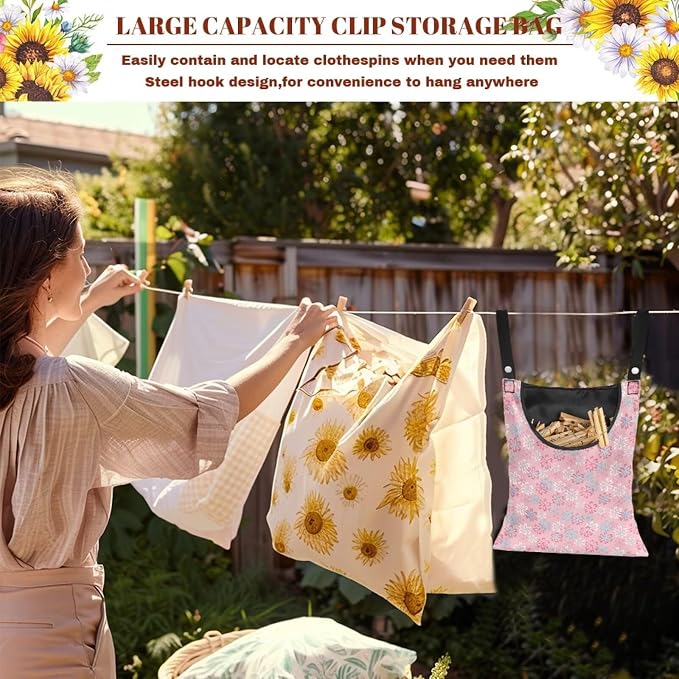Clothes Pin Hanging Bag, Clothes Pins Bag Holder Outdoor 4.Stylish Clothespin - Image 5