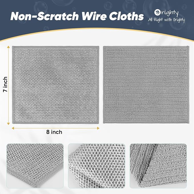 Orighty Multipurpose Wire Dishwashing Rag 24 Pcs, Upgraded Double-Layer - Image 2