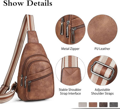 Sling Bag Crossbody Bags for Women Small Cross Body Bag Fanny Packs Chest Sling Purse for Daily Travel Leisure Sport