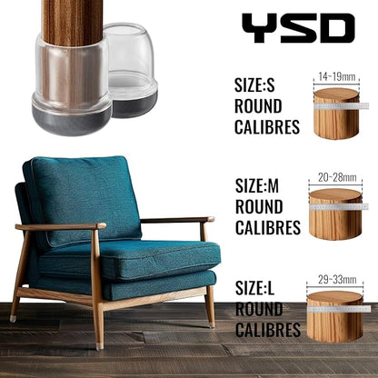 YSD 0.75Inch 24 Pcs Silicone Chair Leg Floor Protectors, Hair and dust - Image 6