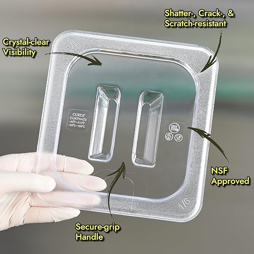 CURTA 6-Pack 1/6 Size 4" Deep NSF Polycarbonate Food Pans - Image 7