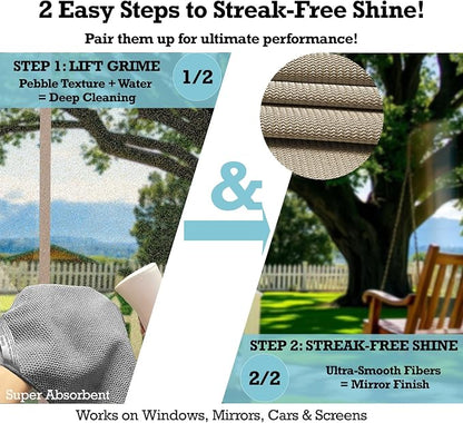 2-Step Glass Cleaning Cloth 3-Pack - Image 3