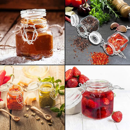 DHSBTLS 4 oz Mini Square Spice Jars, 24 Pack Glass Mason Jars - Image 6