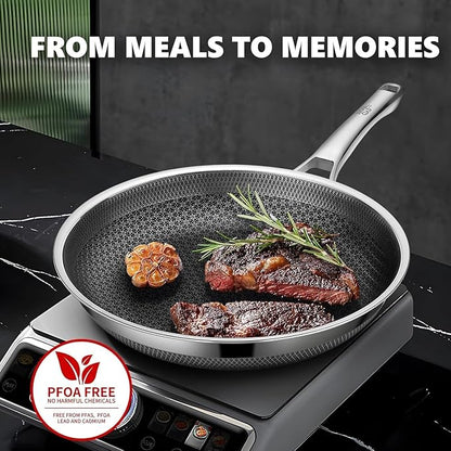 OATOFP Non Stick Frying Pans 12 inch, Hybrid Frying Skillets Nonstick, non - Image 6