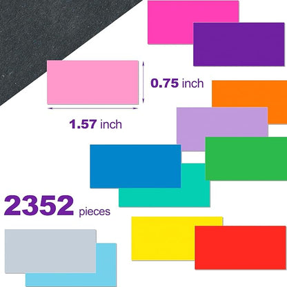 Rectangular Colored Label Stickers, 1.57 x 0.75 Inch Color Coding Label - Image 3