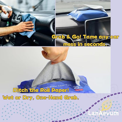 Microfiber Cleaning Cloths 60-Pack Microfiber Towels Pull-Out Packs 8.7x8.7 in - Image 5