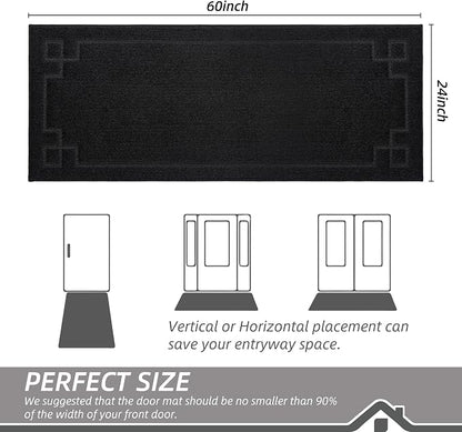 BEQHAUSE Door Mat 24" x 60", Non-Slip Door Mats Indoor Entryway Rugs Washable - Image 2