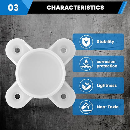 10 Pcs 3/4" PVC Flange Fittings, Table Screw Caps PVC Fittings - Image 4