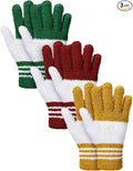 Patelai 3 Pairs Microfiber Plant Dusting Gloves Leaf Cleaning Gloves for Indoor Plants, Blinds, Furniture, House(Small,Red, Green, Yellow)