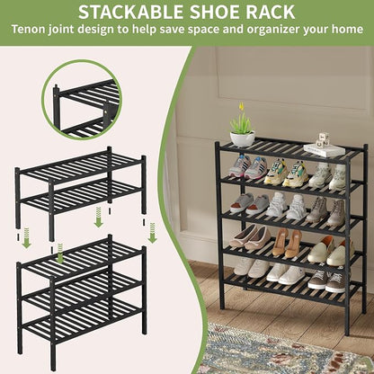ROMGUAR CRAFT 3 Tier Bamboo Shoe Rack - Image 5