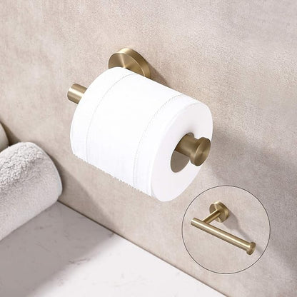 TASTOS Brushed Gold Toilet Paper Holder SUS304 Stainless Steel, Modern Round - Image 2
