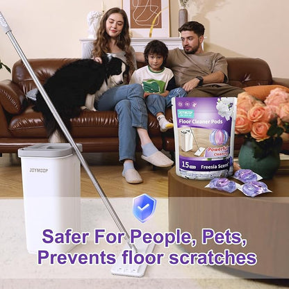 JOYMOOP Mop and Bucket with Wringer Set and Floor Cleaner Pods, Flat Floor Mop - Image 4