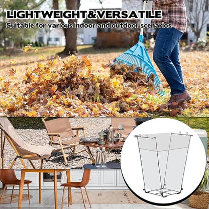 2 pcs Metal Trash Bag Holder, Outdoor Metal Leaf Bag Holder Stand, Garbage Bag - Image 3