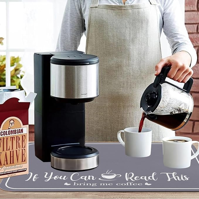 Coffee Bar Mat for Countertops 18inx24in, Absorbent Hide Stain Anti-Slip Cafe - Image 3