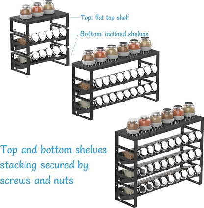 Expandable, Adjustable Spice Rack kitchen Organizer, Metal Pantry Storage - Image 6