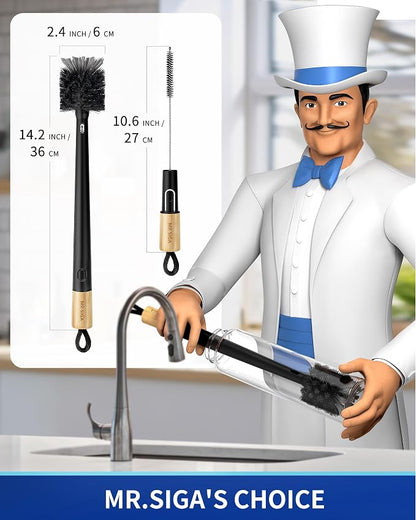 MR.SIGA Water Bottle Brush and Straw Cleaner Brush, Long Handle Bottle Cleaner - Image 2