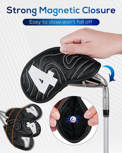 Big Teeth Golf Club Covers Full Set Driver Headcover Fairway Wood Hybrid Golf - Image 7