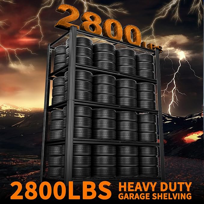 48" W Garage Shelving Heavy Duty, 2800LBS Storage Shelves, 5-Tier Adjustable - Image 5