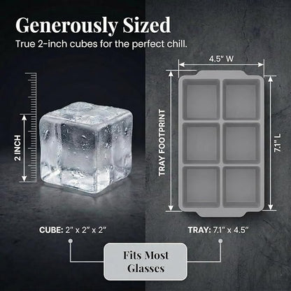 KitchFort Large Silicone Ice Cube Tray, Easy Release 2" Big Ice Cubes - Image 9