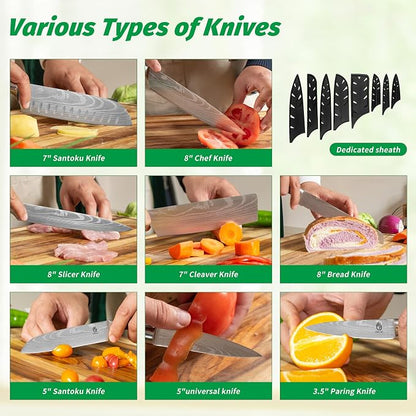 FULLHI 15pcs Japanese Knife Set - Image 4