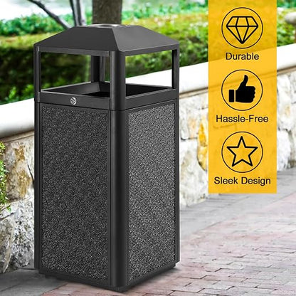 Square Waste Container with Dome Lid | Commercial Outdoor Garbage and Trash - Image 5
