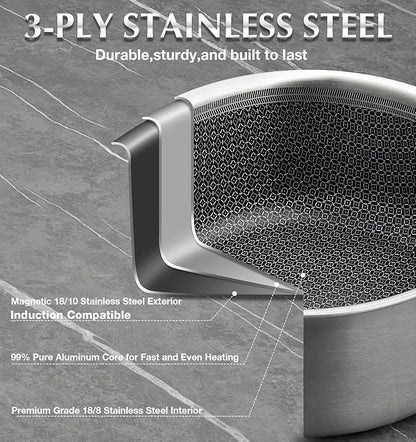 KOCH SYSTEME CS Hybrid Nonstick Stainless Steel Saucepan Set - Image 3