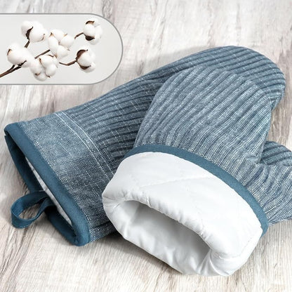 Oven Mitts and Pot Holders, Silicone Oven Gloves, 500 F Heat Resistant Oven - Image 3