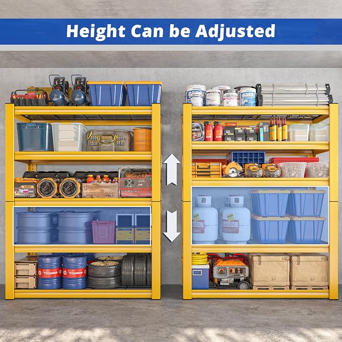 REIBII 72''H Garage Shelving 3010 LBS Storage Shelves Adjustable Metal Shelving - Image 8