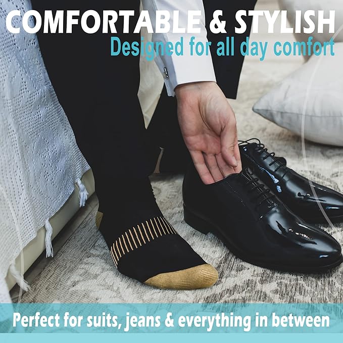 Medical Compression Socks for Women and Men 3 Pairs 20-30 mmHg Knee High Christmas Compression Stockings Circulation Best for Running Athletic Nurses