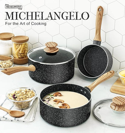 MICHELANGELO Saucepan Set, Nonstick Sauce Pans - Image 6