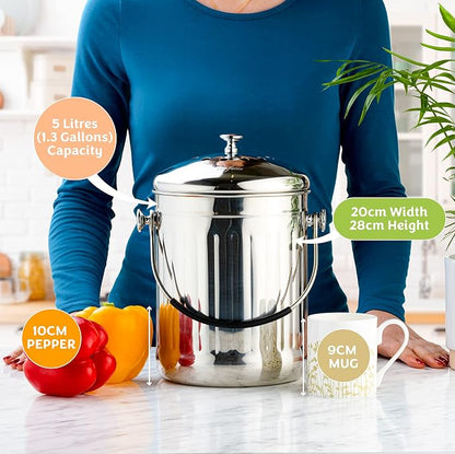 RED FACTOR Premium Compost Bin for Kitchen Countertop - Image 5