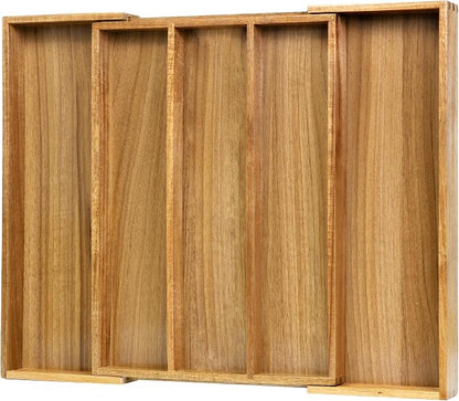 VaeFae Acacia Kitchen Silverware Organizer, Cutlery Drawer Organizer - Image 2