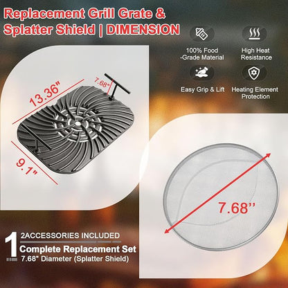 Grill Grate & Splatter Shield for Ninja Foodi FG551 DG551 Grill Accessories - Image 3