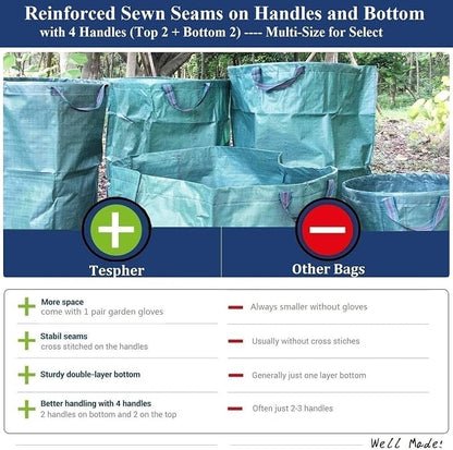 Professional 2-Pack 137 Gallon Lawn Garden Bags Large Yard Waste Bags - Image 8