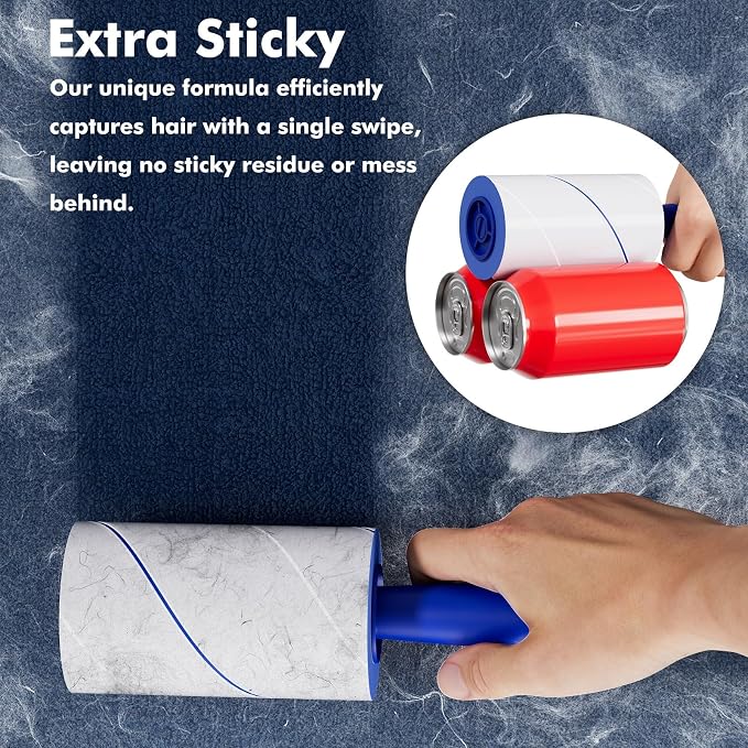 1200 Sheets Lint Roller with 6 Upgraded Handles, Mage Value Set Sticky Lint - Image 2