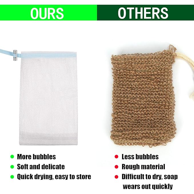 Cobahom 12 Pack Mesh Soap Bag Mesh Foaming Net Soap Sack Bags Soap Saver Pouch - Image 4