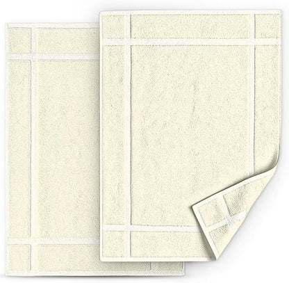 Pearl Linens Pack of 2 100% Cotton Bath Mat 18x25 inches, Soft & Absorbent by PearlLinens