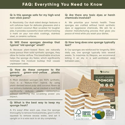 Plant-Based Kitchen Sponges | USDA Biobased Certified | FSC & PETA Approved | - Image 7